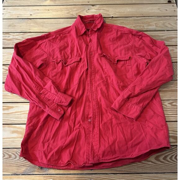 Vintage Levi’s Button Up Shirt Size Medium Men’s Red - Picture 1 of 9
